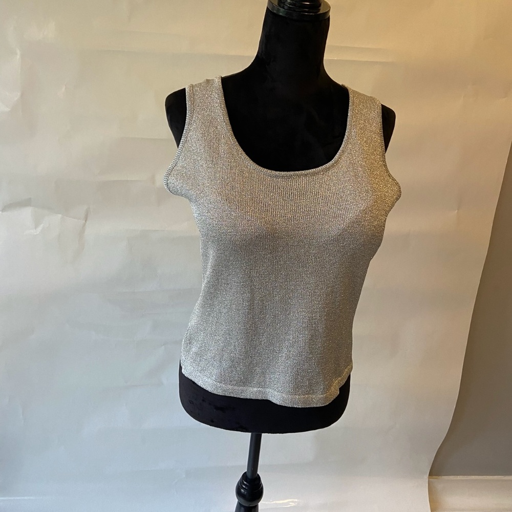 Brand new sportsworks studio Silver mesh tank top